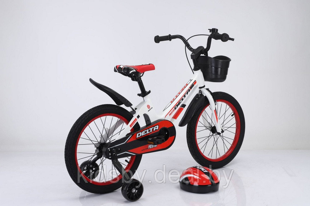 Детский велосипед Delta Prestige 16" New + шлем 2023 (белый) с магниевой рамой и спицованными колёсами - фото 3 - id-p208161755