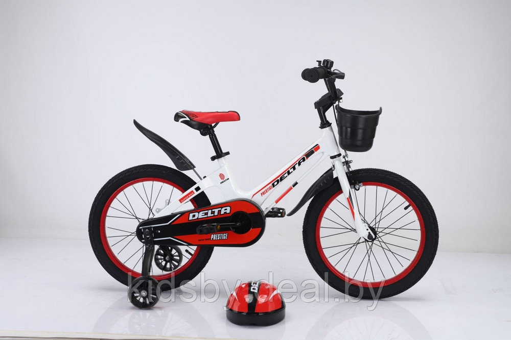Детский велосипед Delta Prestige 18" New + шлем 2023 (белый) с магниевой рамой и спицованными колёсами - фото 2 - id-p208161756