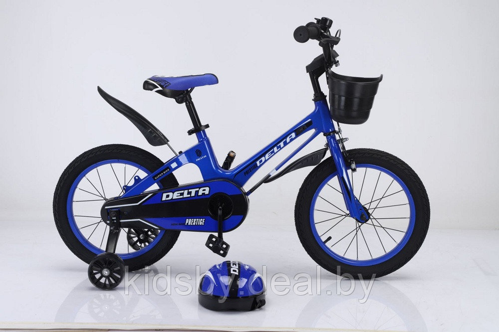 Детский велосипед Delta Prestige 18" New + шлем 2023 (синий) с магниевой рамой и спицованными колёсами - фото 2 - id-p208161757