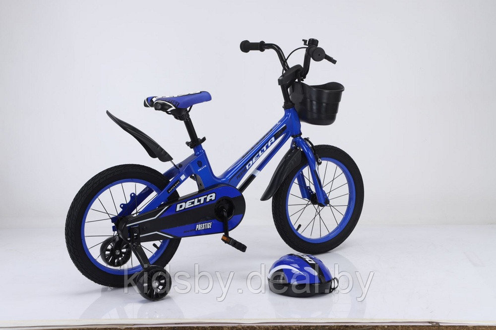 Детский велосипед Delta Prestige 18" New + шлем 2023 (синий) с магниевой рамой и спицованными колёсами - фото 3 - id-p208161757