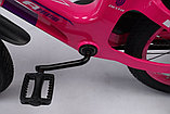 Детский велосипед Delta Prestige 18" New + шлем 2023 (розовый) с магниевой рамой и спицованными колёсами, фото 4