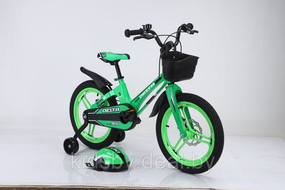 Детский велосипед Delta Prestige D 18" + шлем 2023 (зеленый) магниевая рама, вилка и литые колеса