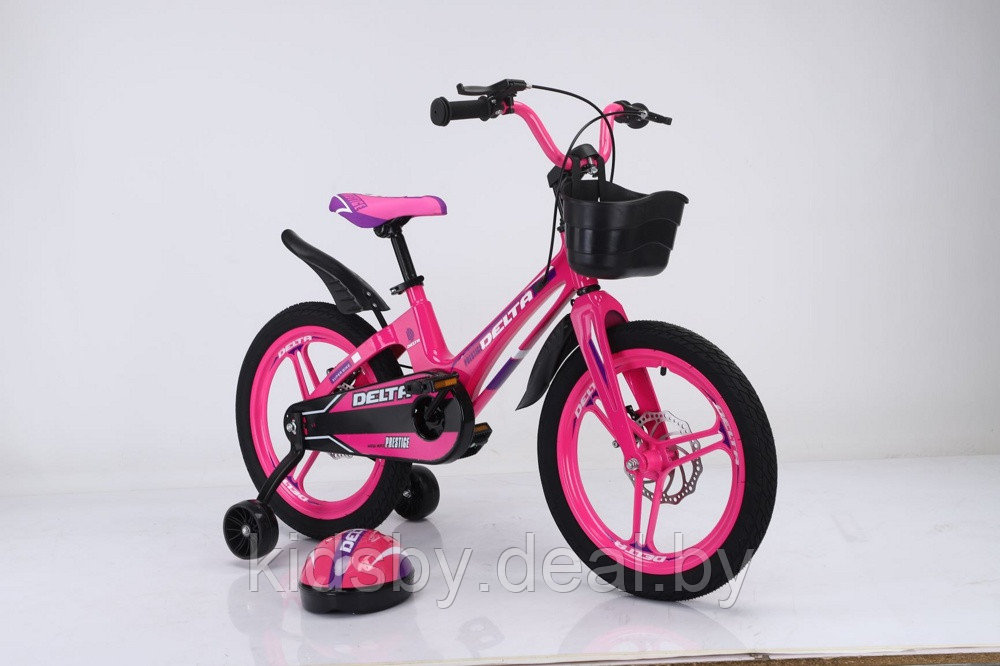 Детский велосипед Delta Prestige D 18" + шлем 2023 (розовый) магниевая рама, вилка и литые колеса