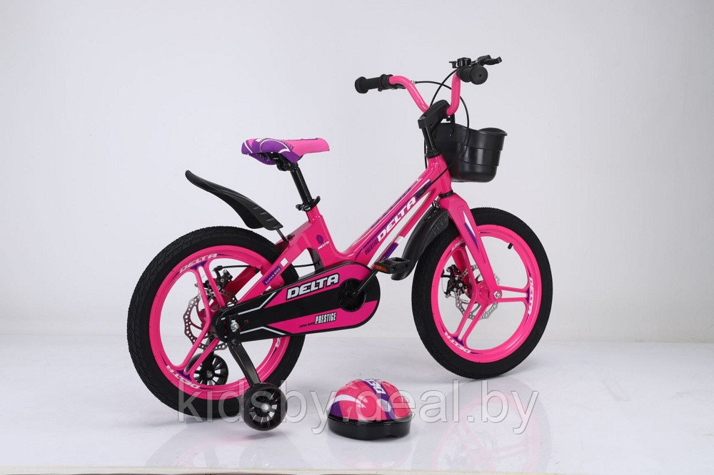Детский велосипед Delta Prestige D 18" + шлем 2023 (розовый) магниевая рама, вилка и литые колеса - фото 3 - id-p208161761