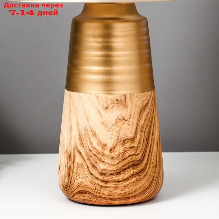 Лампа настольная "Флоринда" 1x40Вт E14 золото-светлое дерево 22х22х37 см. - фото 5 - id-p208102421
