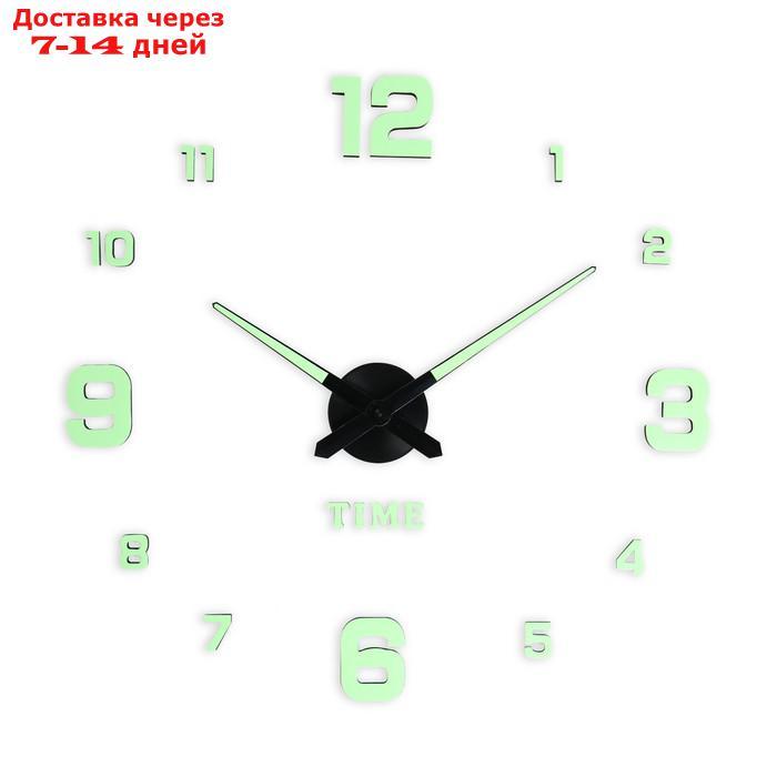 Часы-наклейка светящиеся, стрелки 22,5 см, 16.5 см, 1АА, плавный ход - фото 1 - id-p208102450