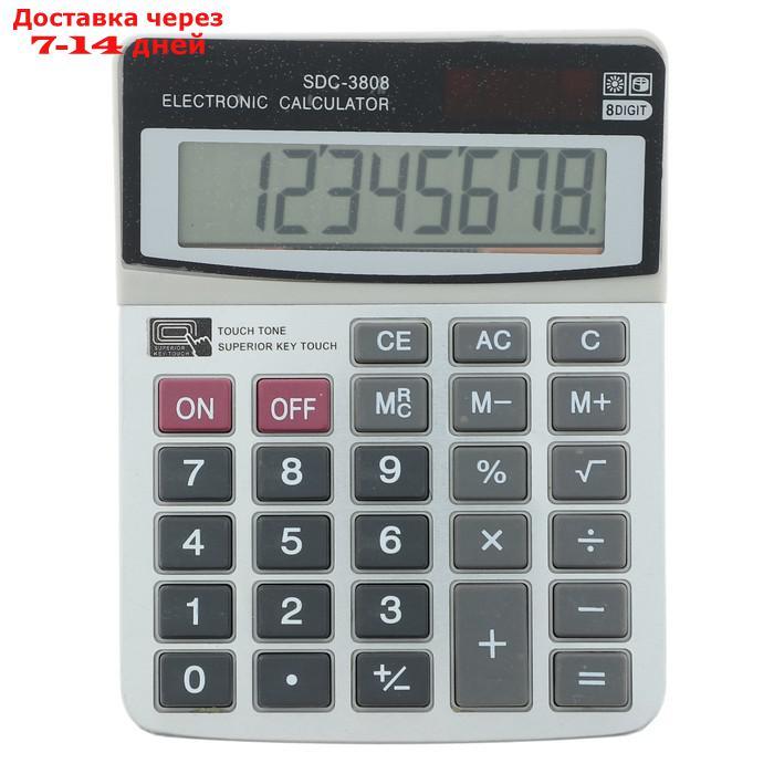 Калькулятор настольный, 8-разрядный, SDC-3808, двойное питание - фото 1 - id-p208102495