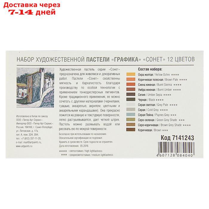 Пастель сухая художественная "Графика", "Сонет", 12 цветов - фото 3 - id-p208102530