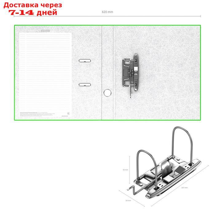Папка регистратор с арочным механизмом ErichKrause Neon, 50 мм, А4, зелёная - фото 2 - id-p208102546