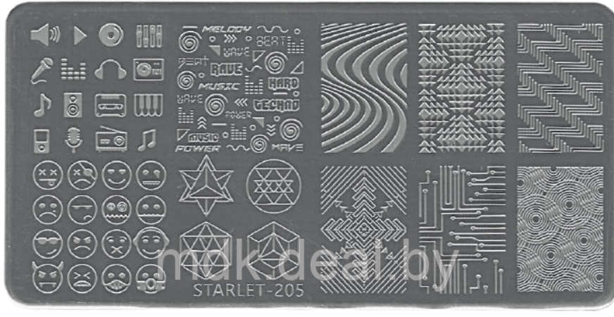 Трафареты для штампинга прямоугольные Starlet №205