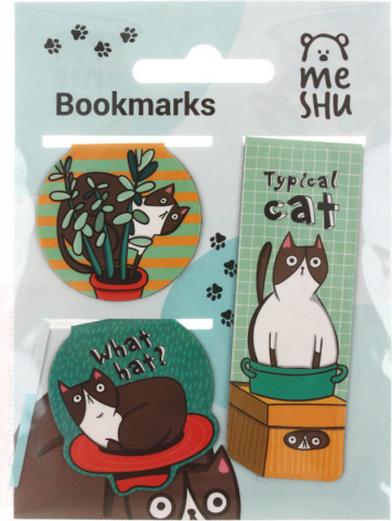 Закладки магнитные для книг Meshu 3 шт., Juisy Cat - фото 1 - id-p208161820
