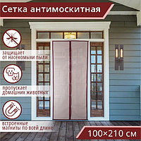 Сетка антимоскитная 100x210 см на магнитах, цвет бордовый