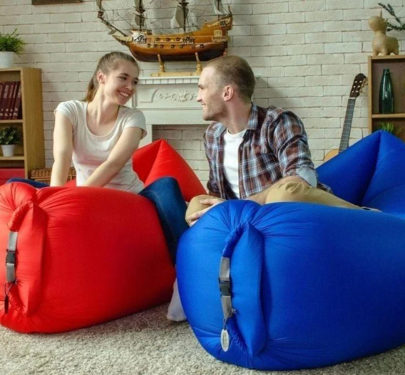 Надувной диван (Ламзак)/ Размер 190х70см. Лучшее качество Синий - фото 7 - id-p208164162