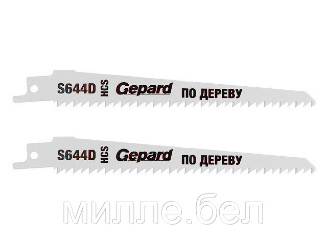 Пилка сабельная по дереву S644D (2 шт.) GEPARD (полотно для сабельной пилы, пропил криволинейный, быстрый рез) - фото 1 - id-p208164948