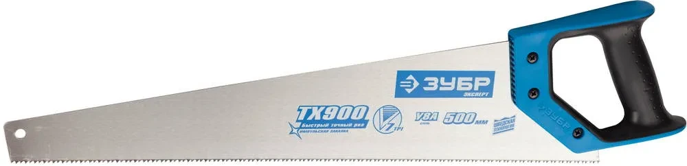 Ножовка по дереву (пила) ЗУБР ЛЕВША-7 500 мм, 7 TPI, универсальный зуб, вдоль и поперек волокон, для средних - фото 1 - id-p208166530