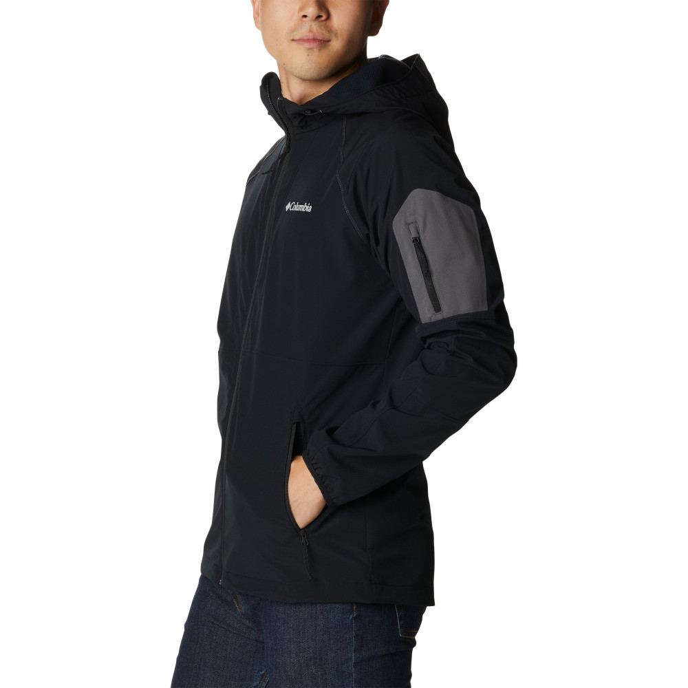 Куртка софт-шелл мужская Columbia Tall Heights Hooded Softshell чёрный - фото 3 - id-p186169582