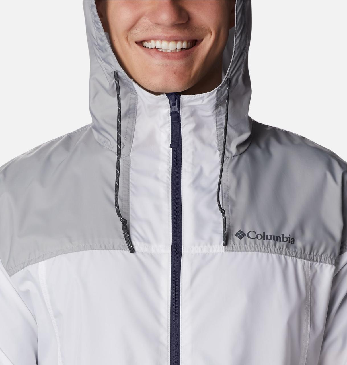 Куртка мужская Columbia Flash Challenger Windbreaker белый/серый - фото 4 - id-p208168480