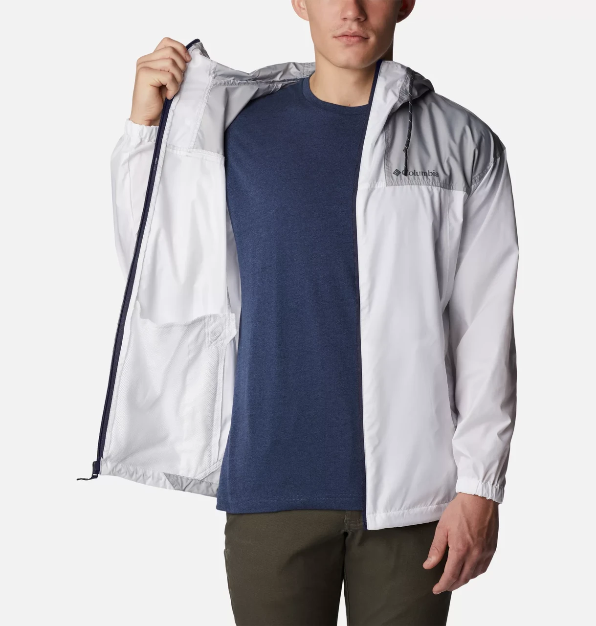 Куртка мужская Columbia Flash Challenger Windbreaker белый/серый - фото 5 - id-p208168480