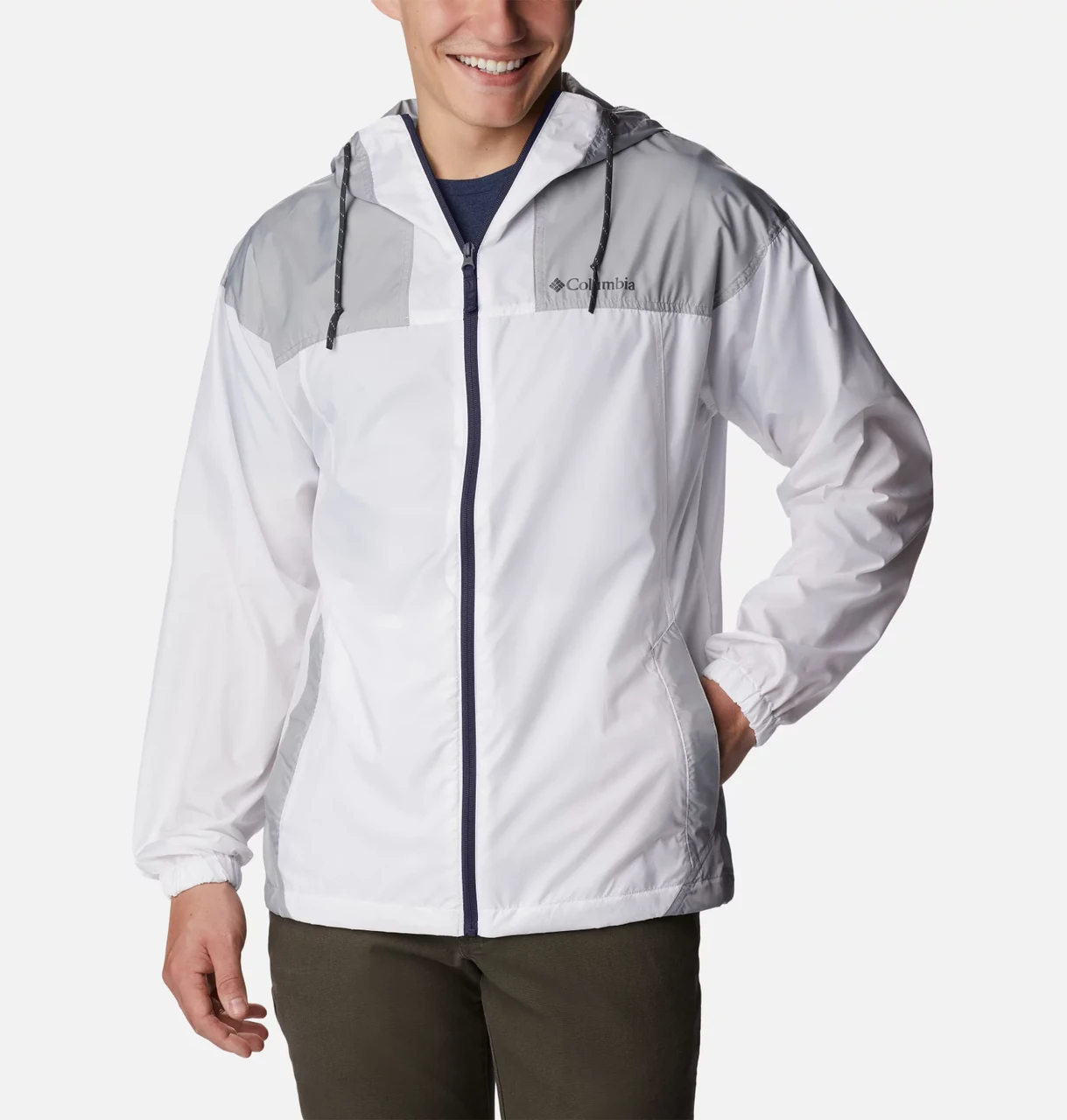 Куртка мужская Columbia Flash Challenger Windbreaker белый/серый - фото 1 - id-p208168482