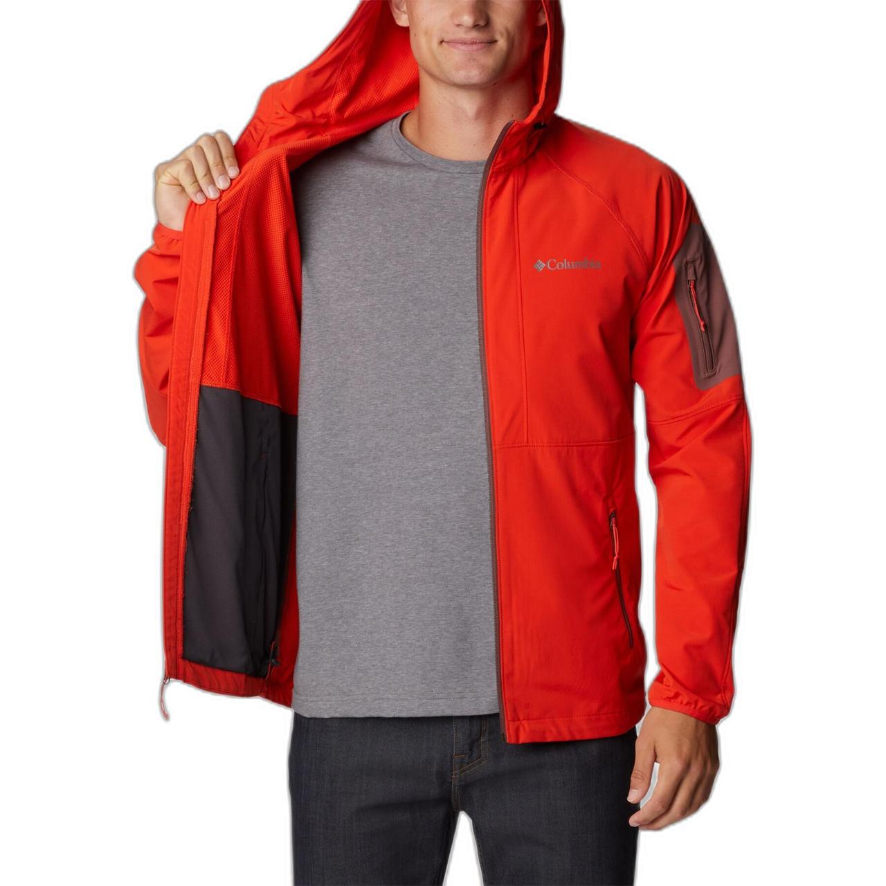 Куртка мужская Columbia Tall Heights Hooded Softshell темно-оранжевый - фото 3 - id-p208168490