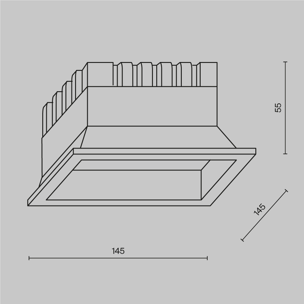 Встраиваемый светильник Okno 4000K 1x18Вт 100° IP44 - фото 3 - id-p208183130