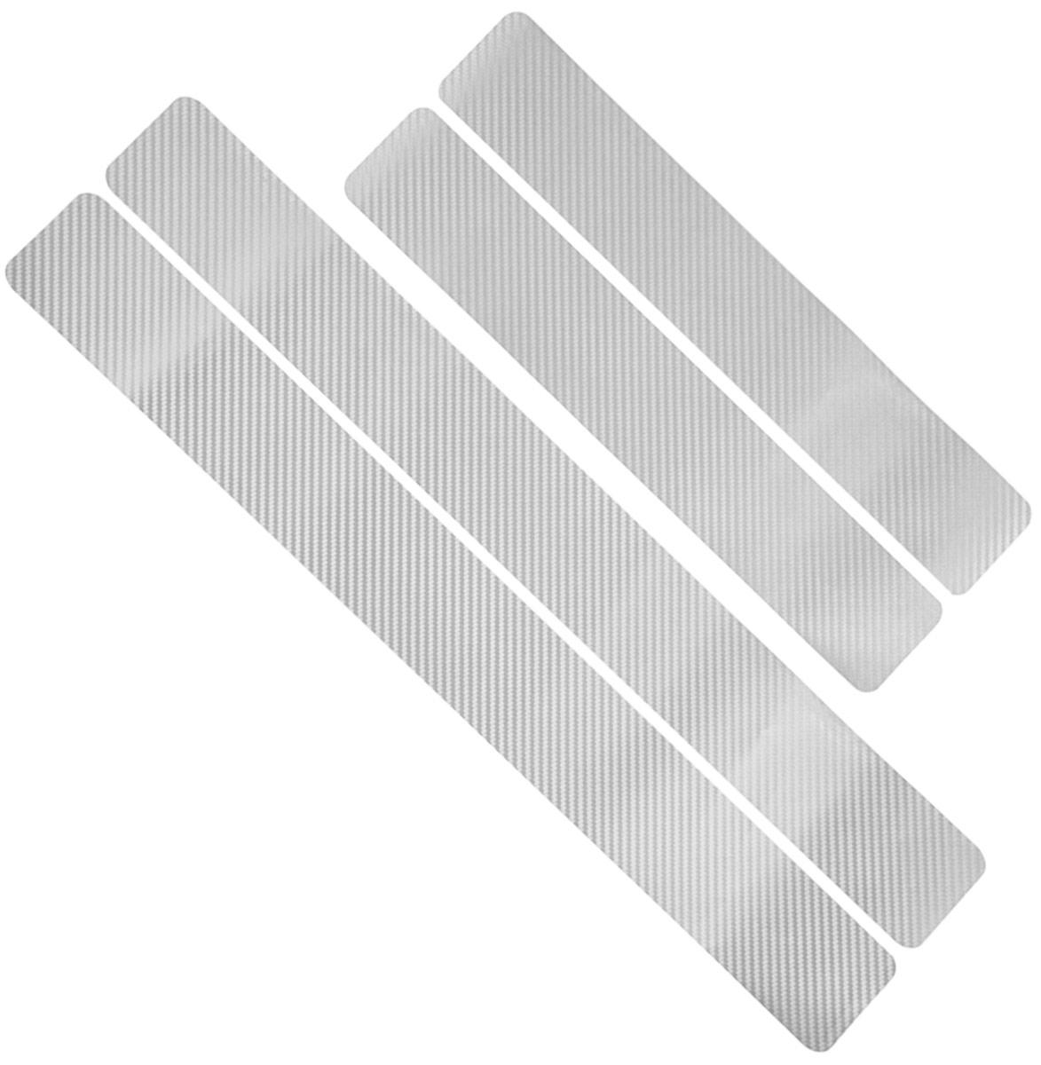 Набор из 4 защитных наклеек на пороги дверей серебристый карбон SiPL - фото 3 - id-p208184199