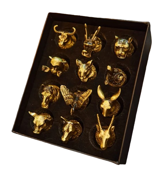 Подарочный набор стопок перевертышей "Символы года" ( 12 шт.) в подарочной коробке. - фото 3 - id-p208184242