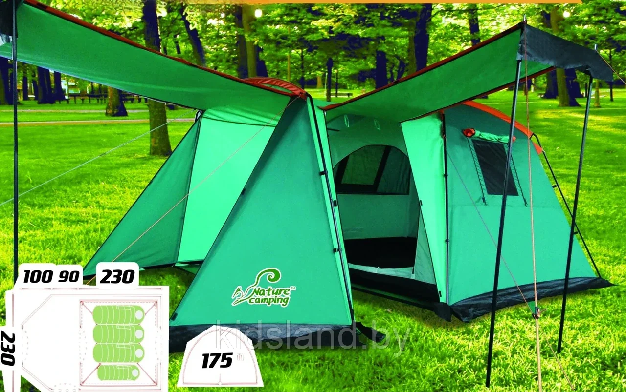 Четырехместная палатка MirCamping  230*(100+90+230)*175 см KRT-103