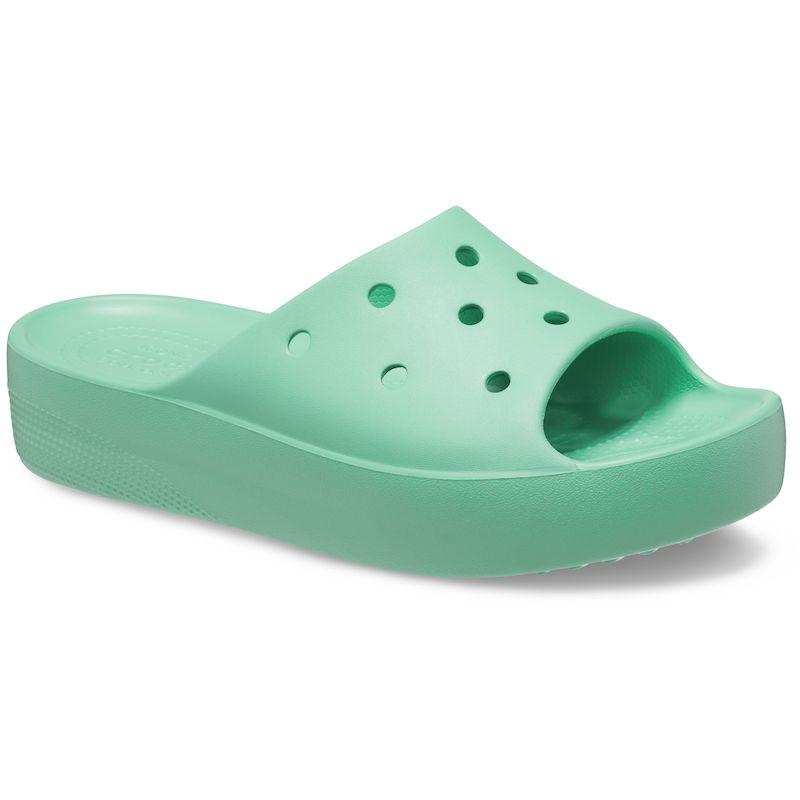 Шлепанцы женские Crocs Classic Platform Slide зеленый - фото 2 - id-p208184921