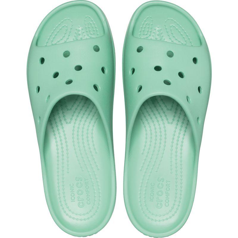 Шлепанцы женские Crocs Classic Platform Slide зеленый - фото 3 - id-p208184921