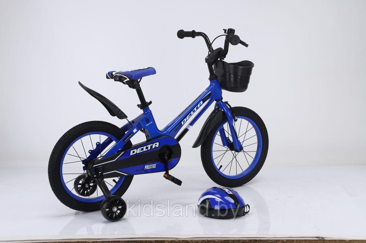 Детский облегченный велосипед Delta Prestige S 18'' + шлем (чёрно-синий) - фото 3 - id-p153166840