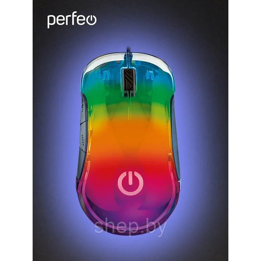 Мышь компьютерная игровая Perfeo CHAMELEON, оптическая, 8 кнопок, USB , RGB подсветка 6 цветов PF_B4904 - фото 3 - id-p208194869