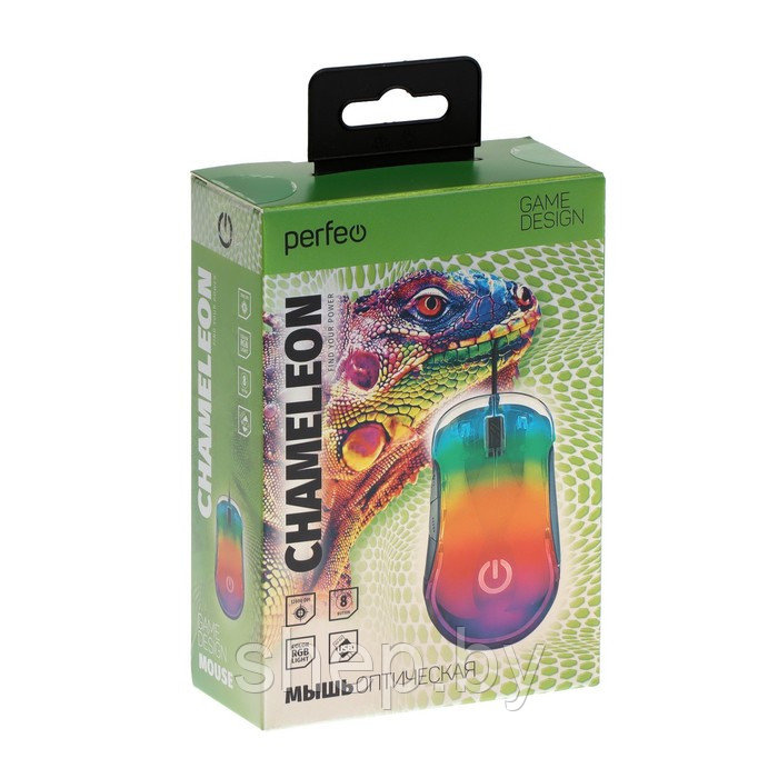 Мышь компьютерная игровая Perfeo CHAMELEON, оптическая, 8 кнопок, USB , RGB подсветка 6 цветов PF_B4904 - фото 7 - id-p208194869