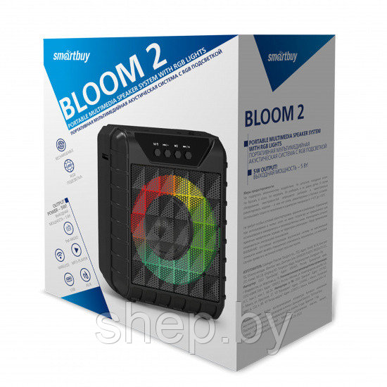 Портативная акустическая система Smartbuy BLOOM 2, 5Вт, Bluetooth, MP3, FM, RGB-подсветка SBS-5270 - фото 3 - id-p208194873