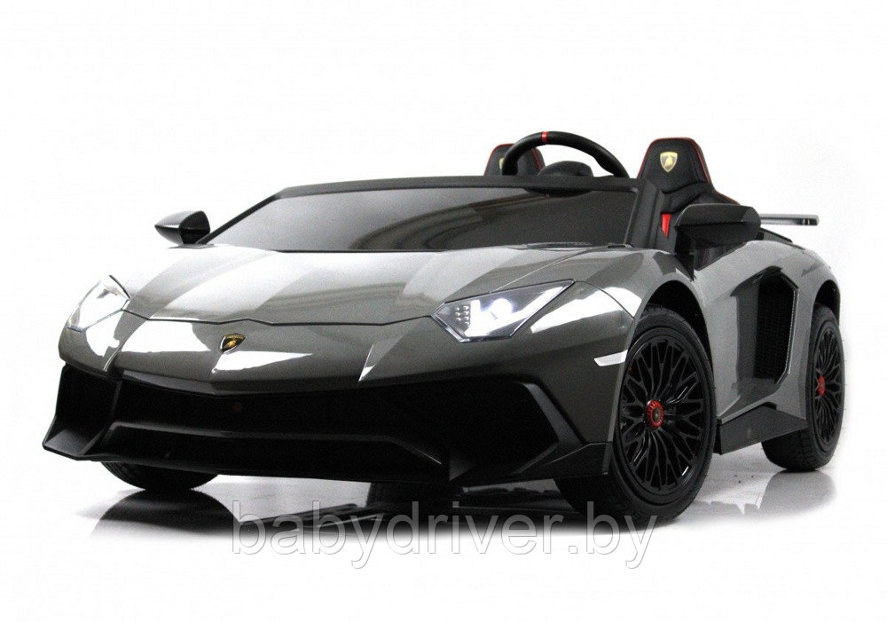 Детский электромобиль RiverToys Lamborghini Aventador SV M777MM (серый) Лицензия Двухместный