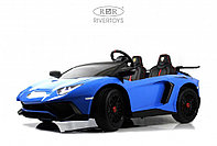 Детский электромобиль RiverToys Lamborghini Aventador SV M777MM (синий) Лицензия Двухместный