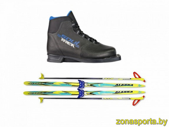 Комплект лыжный с креплением NN-75, палками и ботинками Soul, фото 2