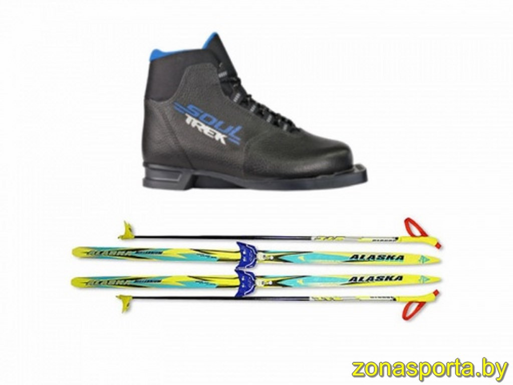 Комплект лыжный с креплением NN-75, палками и ботинками Soul - фото 1 - id-p29049954