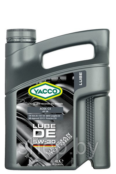 Моторное масло YACCO 5W30 LUBE DE 4L - фото 1 - id-p208221884