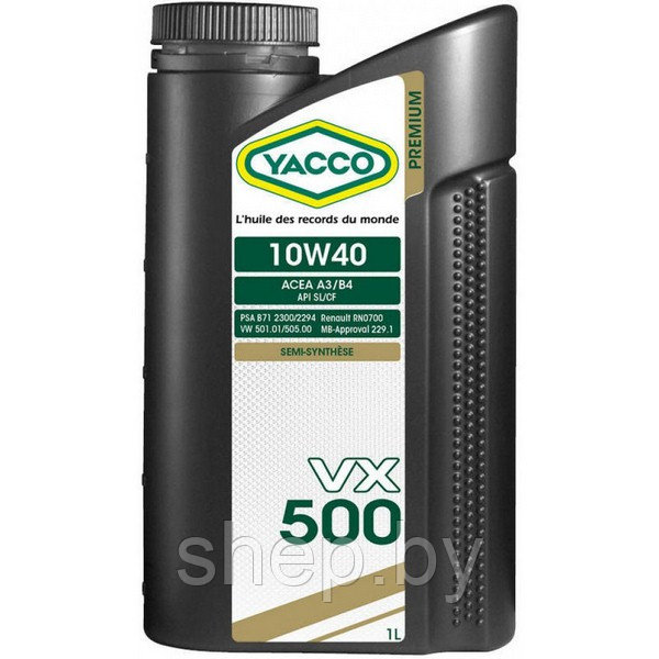 Моторное масло YACCO 10W40 VX 500 1L - фото 1 - id-p208221970