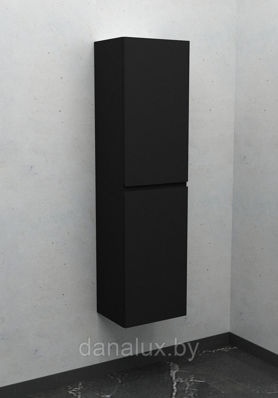 Шкаф-пенал подвесной Дана Лидер 20 П с дверцами (черный) левый - фото 1 - id-p208222081