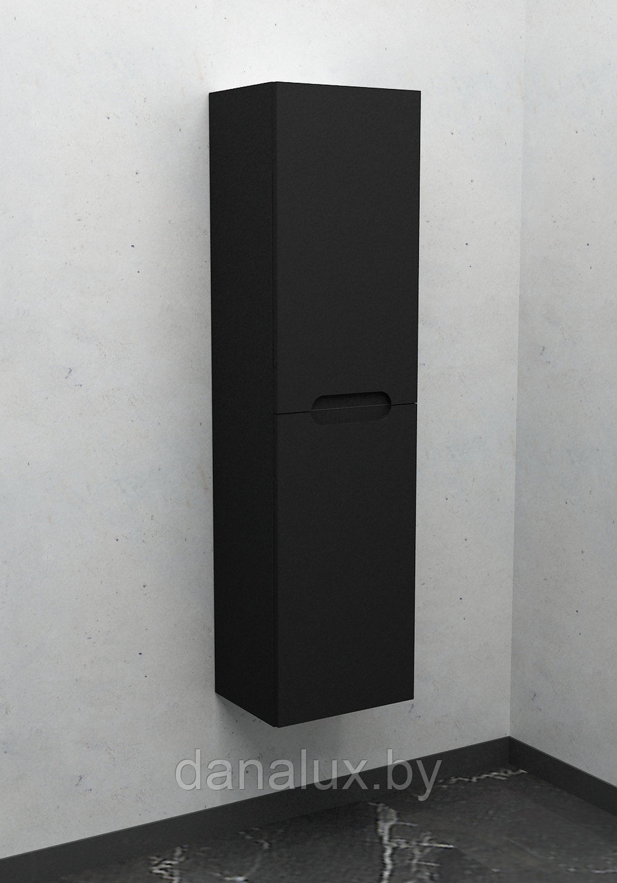 Шкаф-пенал подвесной Дана Венеция 25 П с дверцами (черный) левый