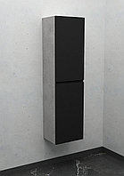 Шкаф-пенал подвесной Дана Каскад 20 П с дверцами (бетон чикаго/черный) левый