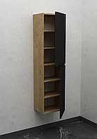 Шкаф-пенал подвесной Дана Каскад 45 П с дверцами (дуб галифакс/черный) правый