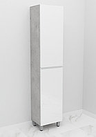 Шкаф-пенал напольный Дана Каскад 25 Н с дверцами (бетон чикаго/белый) левый