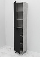 Шкаф-пенал напольный Дана Каскад 20 Н с дверцами (бетон чикаго/черный) левый