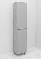 Шкаф-пенал напольный Дана Каскад 20 Н с дверцами (бетон чикаго/оникс серый) левый