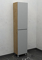 Шкаф-пенал напольный Дана Каскад 20 Н с дверцами (дуб небраска/оникс серый) левый