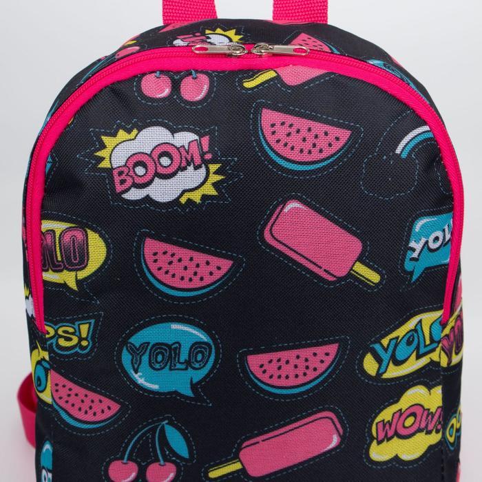 Рюкзак детский на молнии, цвет чёрный/розовый - фото 3 - id-p208223015