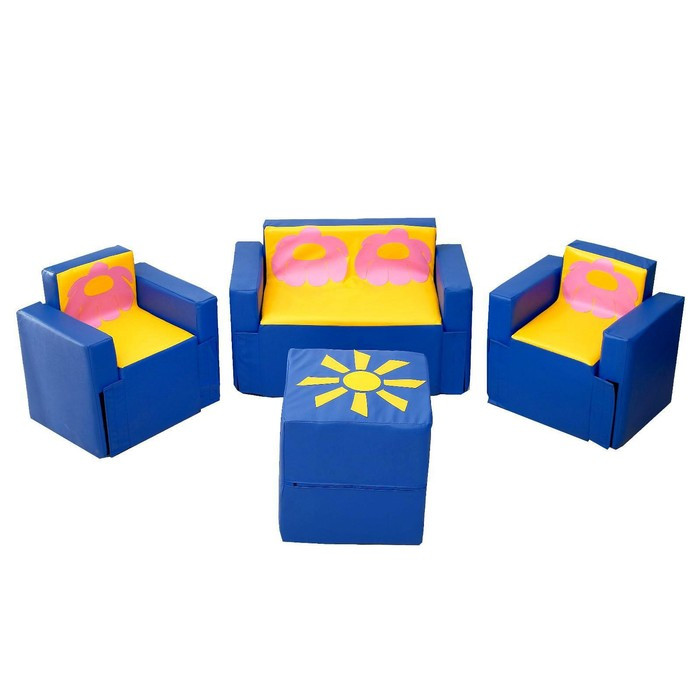Игровой набор мебели «Солнышко», 2 кресла, пуф, диван, МИКС - фото 9 - id-p208225303